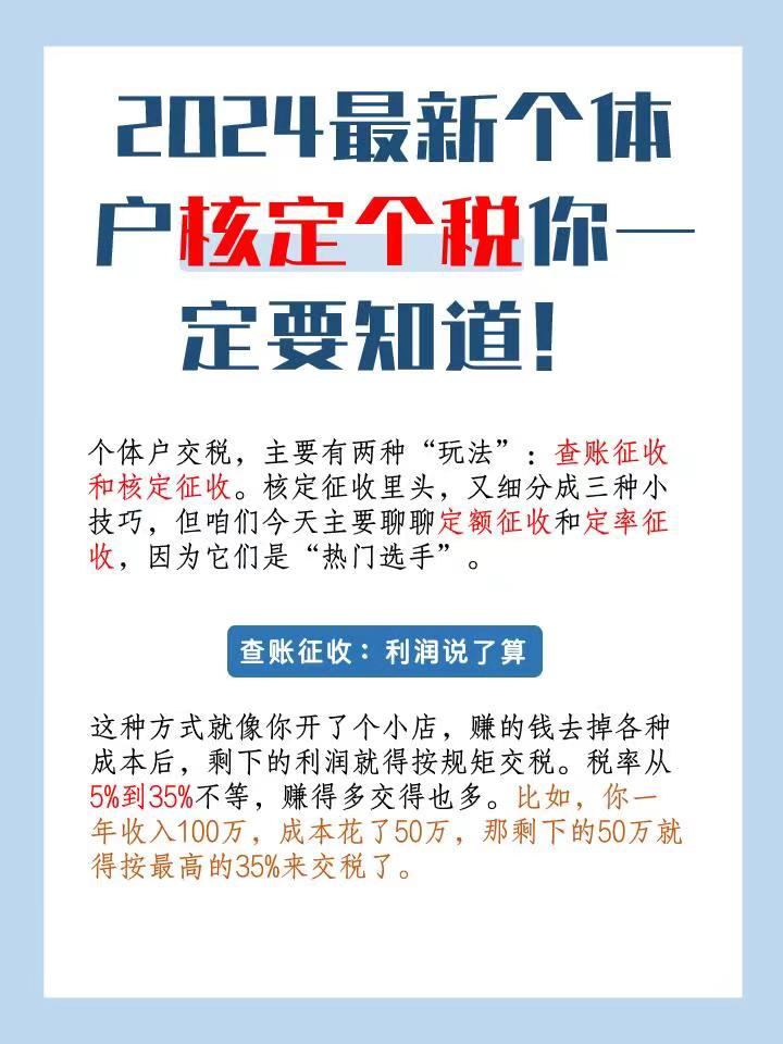 湘西2024最新个体户核定个税你一定要知道！